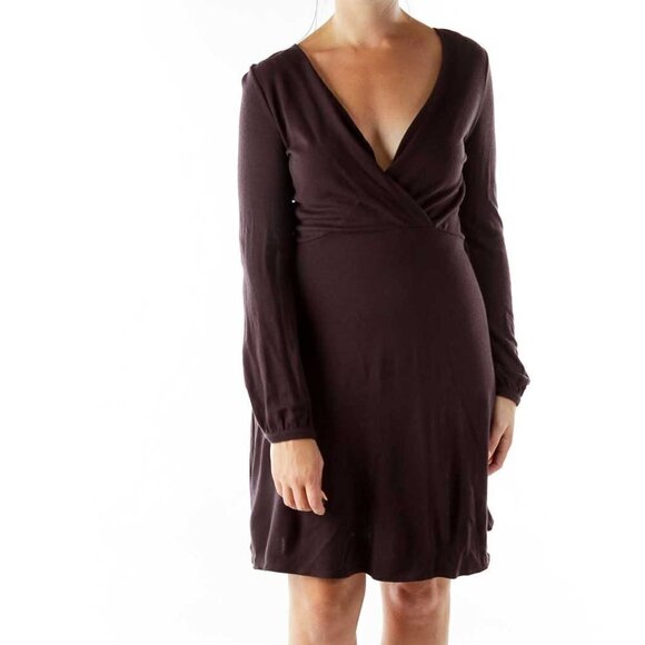 Theory Dresses & Skirts - Theory Purple V-Neck Knit Dress